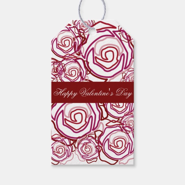 Etiqueta de presentes 'Namorados em negrito' (rosa (Frente)