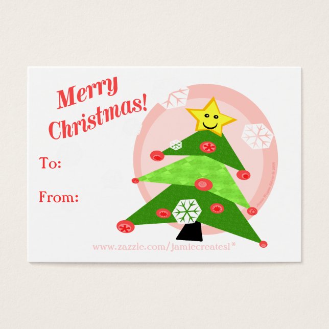 Etiqueta de presentes para gatos/meninas de Natal  (Frente)