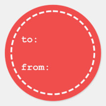 Etiqueta de presentes para Natal Vermelho e Branco