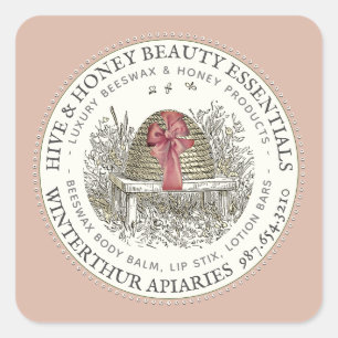 Etiqueta de presentes para produtos apiários