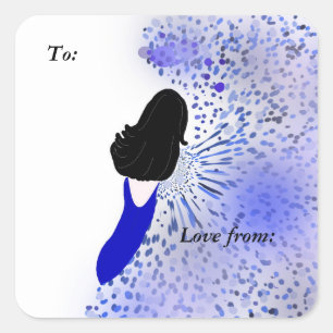 Etiqueta de presentes para senhora clássica modern