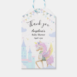 Etiqueta de presentes para um chá de fraldas com u