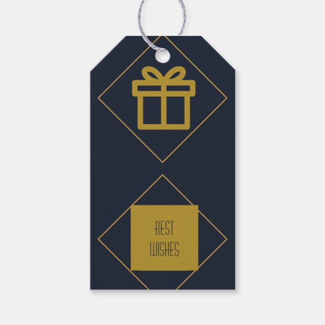 Etiqueta de presentes personalizada azul (Frente)