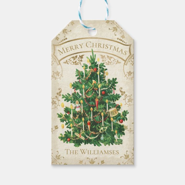 Etiqueta de presentes personalizada da árvore de n (Frente)