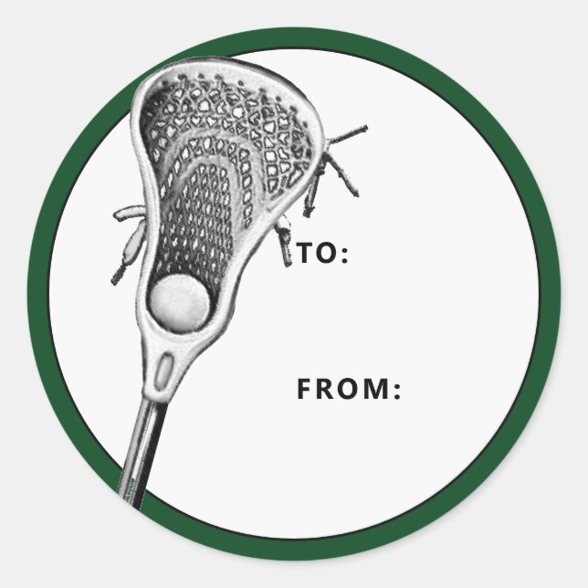 Etiqueta de presentes verdes Lacrosse (Frente)