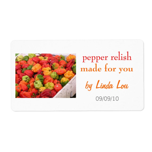 Etiqueta de Preserva de Pepper Relish 2 (Frente)