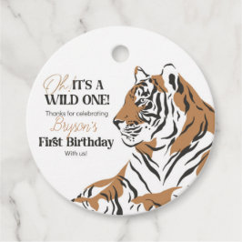 etiqueta de primeiro aniversário do tigre