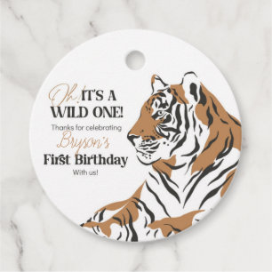 etiqueta de primeiro aniversário do tigre