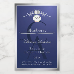 Etiqueta de Produto Azul Marinho Logotipo de Moldu