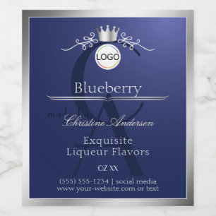 Etiqueta de Produto Azul Marinho Logotipo de Moldu