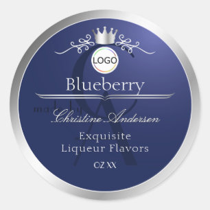 Etiqueta de Produto Azul Marinho Logotipo de Moldu
