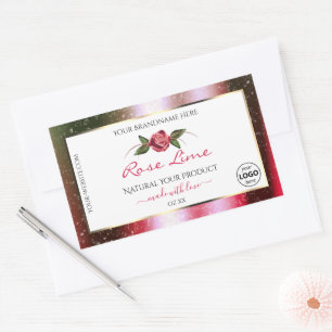 Etiqueta de produto branco Floral Logotipo verde c