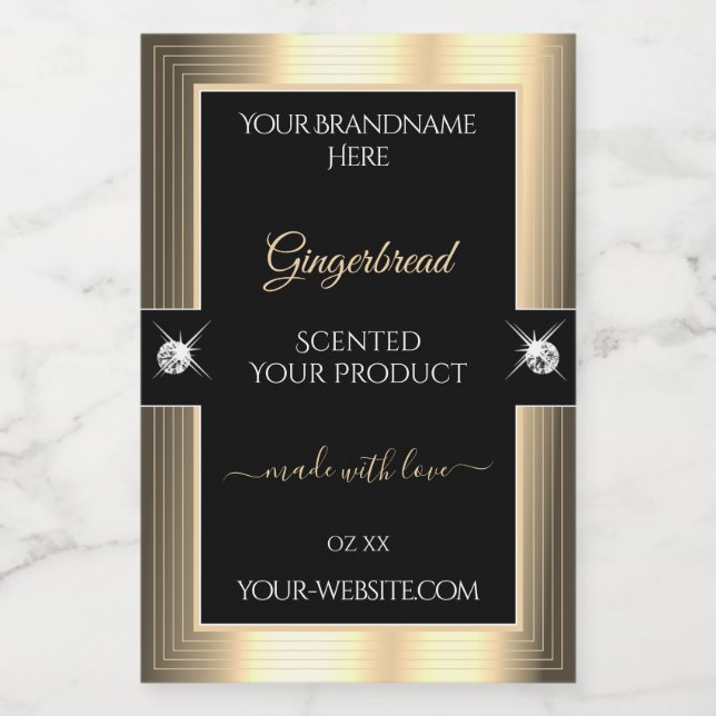 Etiqueta de produto Brilhantes brilhantes com Ouro (Rótulo Único)