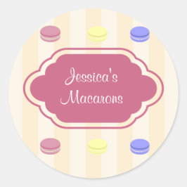 Etiqueta de produto da padaria de macarões colorid