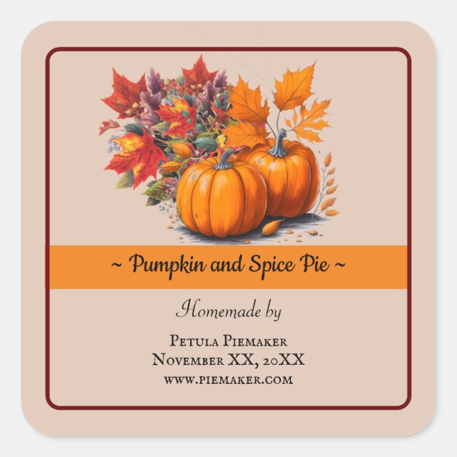 Etiqueta de Produto da Pie Pumpkin Pumpkin (Frente)