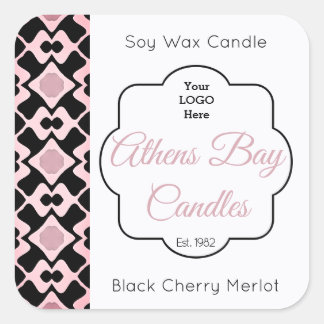 Etiqueta de produto da Vela Geométrica Cor-de-Rosa