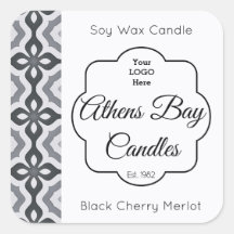 Etiqueta de produto da Vela Geométrica Preta e Bra