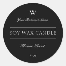 Etiqueta de produto da Vela Mínima Clássica Monogr