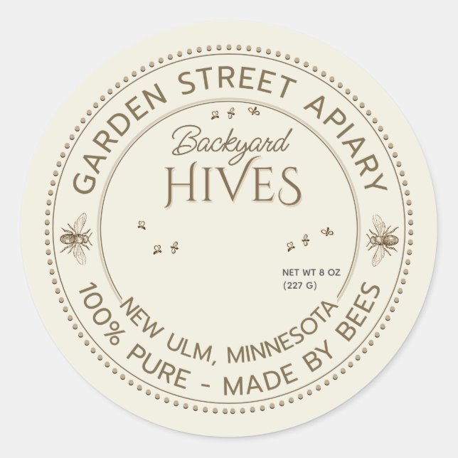 Etiqueta de produto das colmeias do quintal Apijoa (Frente)