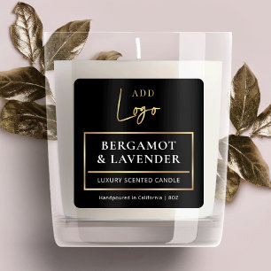 Etiqueta de produto de Jar de velas Logotipo preto