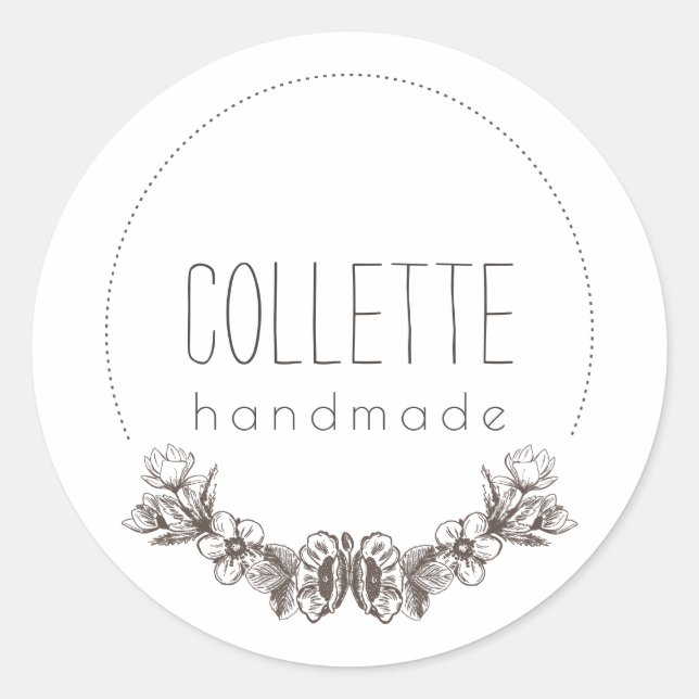 Etiqueta De Produto De Logotipo Floral Laurel Feit (Frente)