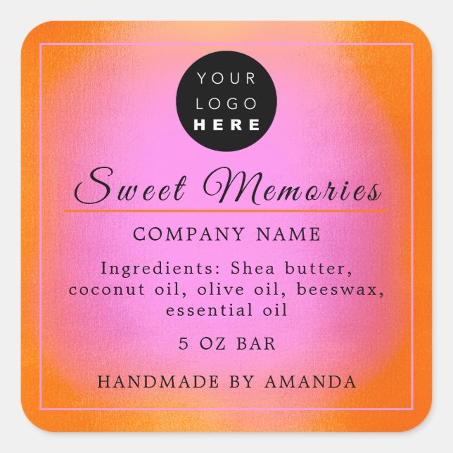 Etiqueta de produto de sabão cosmético da Manteiga (Frente)