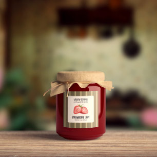 Etiqueta de produto de sorvete de morango de algod