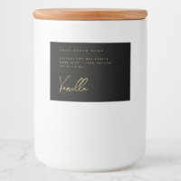 Etiqueta de produto de velas de ouro preto Elegant