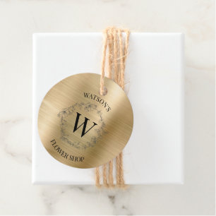 Etiqueta de produto do logotipo Dourado botânico