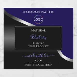 Etiqueta de produto do logotipo Prata de onda azul