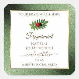 Etiqueta de produto Dourada e branca com brilho ve