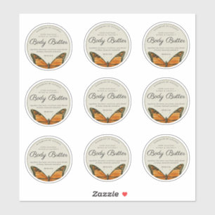 Etiqueta de Produto Manteiga Corpo de Borboleta Vi