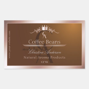 Etiqueta de Produto Marrom Dourado Rosê Moldura Mo