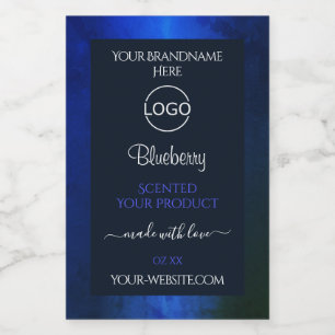Etiqueta de produto padrão azul esmalte elegante