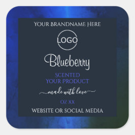 Etiqueta de produto padrão azul esmerilado Elegant