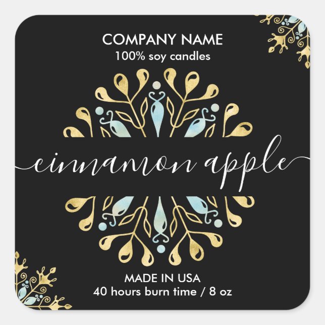 Etiqueta de produto para a vela do floco de neve d (Frente)