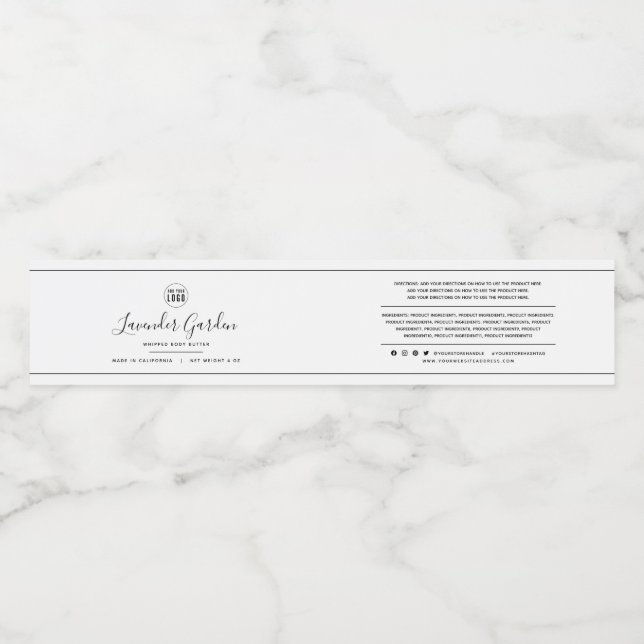 Etiqueta de produto para adicionar logotipo de com (Rótulo Único)