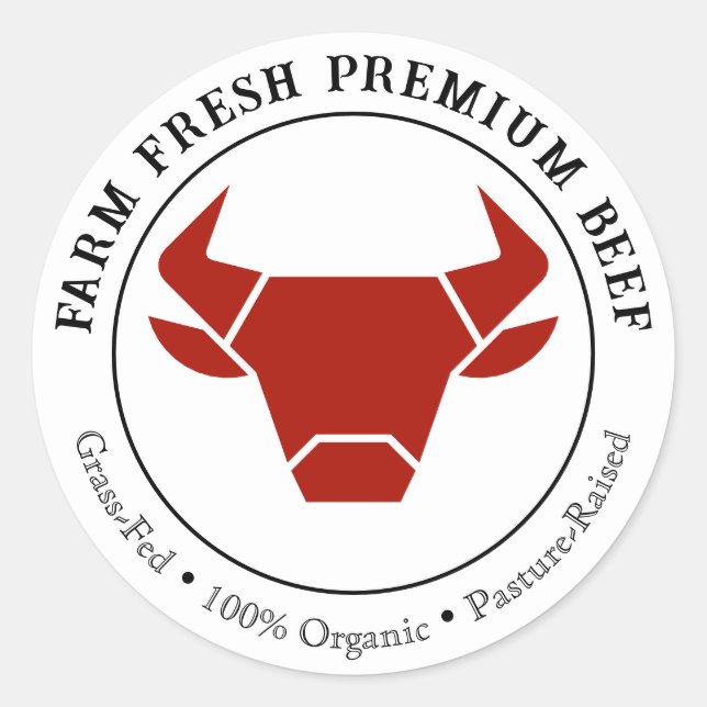 Etiqueta de produto para empresas de carne Premium (Frente)