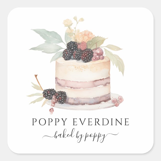 Etiqueta de Produto para pastelaria de aquarelas (Frente)