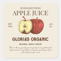 Etiqueta de Produto Personalizada do Sumo de Fruta