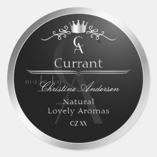 Etiqueta de Produto Preto Elegante com Moldura de