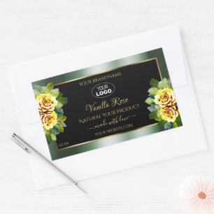 Etiqueta de produto preto verde Elegante Logotipo