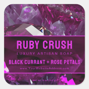 Etiqueta de produto Red Abstrato Ruby, cor-de-rosa