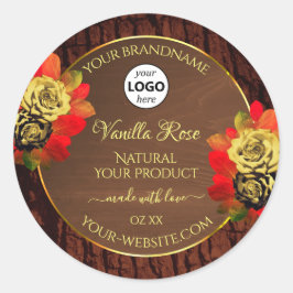 Etiqueta de produto Rosas florescentes Logotipo de