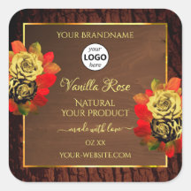 Etiqueta de produto Rosas florescentes Logotipo de