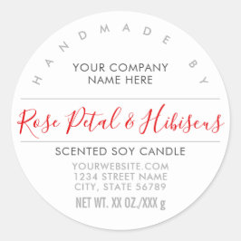 Etiqueta de produto vermelho de Rosa de sabão ou v