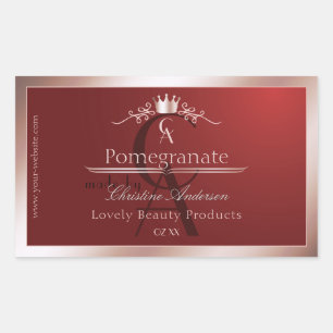 Etiqueta de Produto Vermelho Luxuoso Rosa Moldura