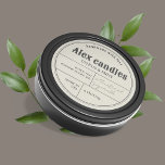 Etiqueta de produto Vintage Retro Typografia Candl<br><div class="desc">Design de tipografia minimalista e vintage para etiquetas personalizadas de produtos. Selecione '' Editar usando a Ferramenta de Design'' para personalizá-la ainda mais. *edição recomendada usando o computador</div>