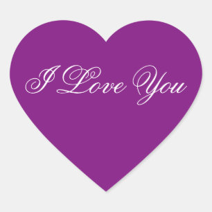 Etiqueta de Purple Heart - eu te amo