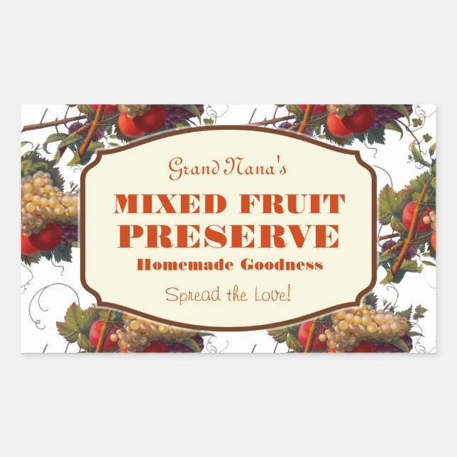 Etiqueta de reserva de emperramento de Fruta mista (Frente)